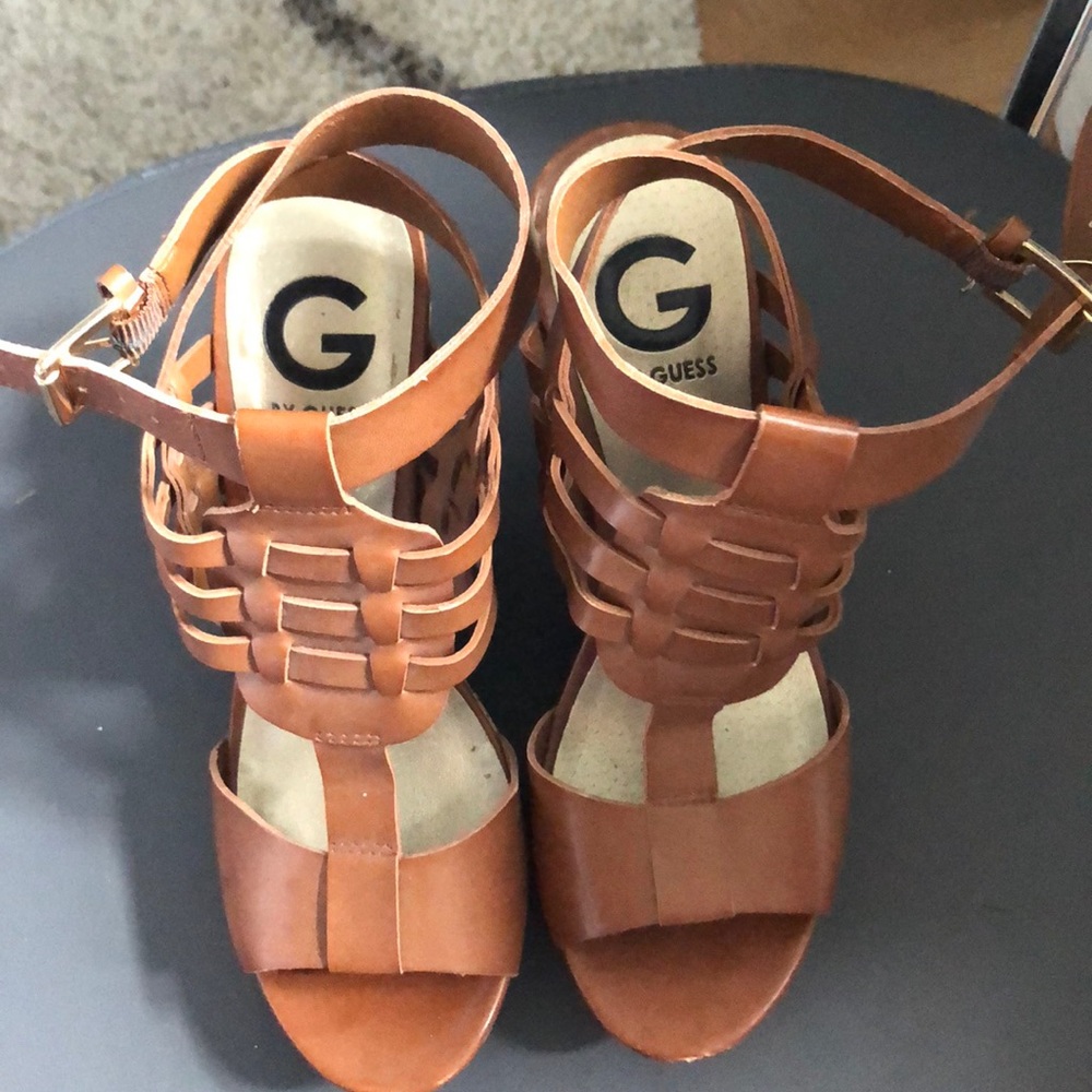 Guess Brown Wedge Sandals